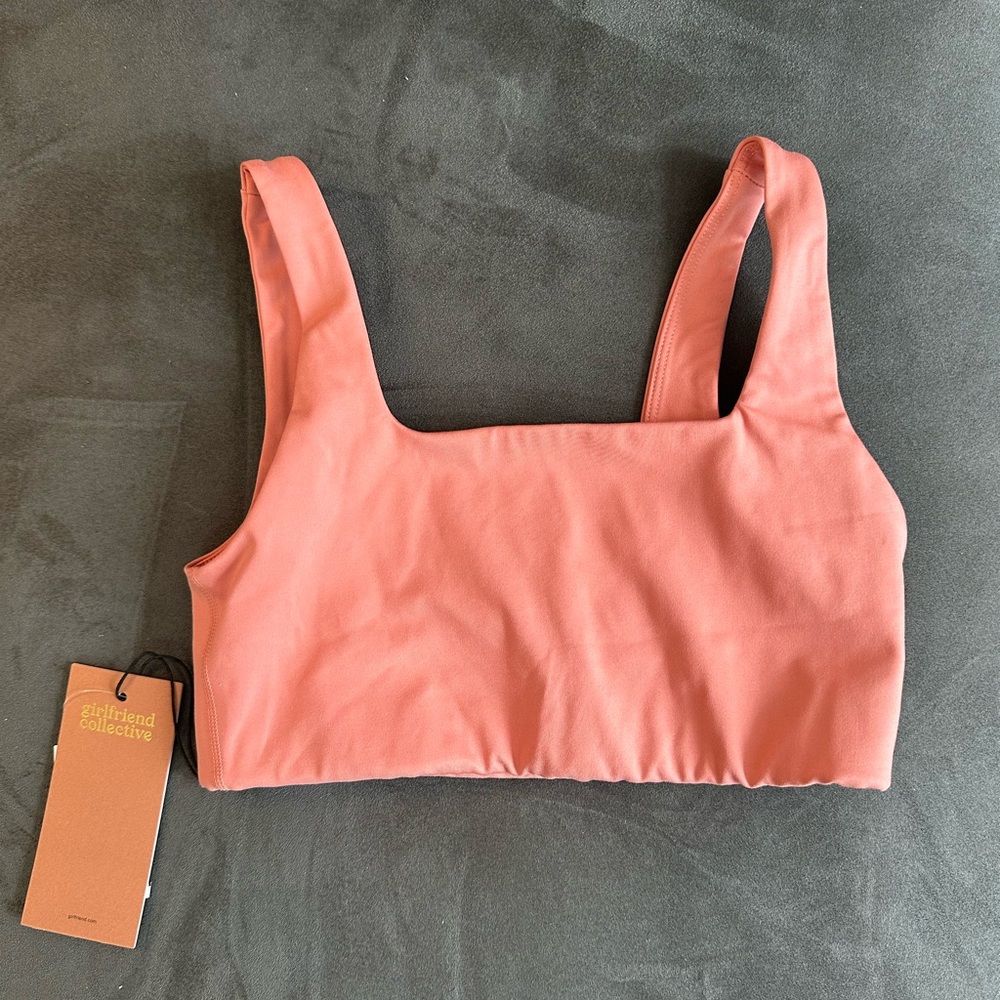 Girlfriend Collective square neck sports bra size S